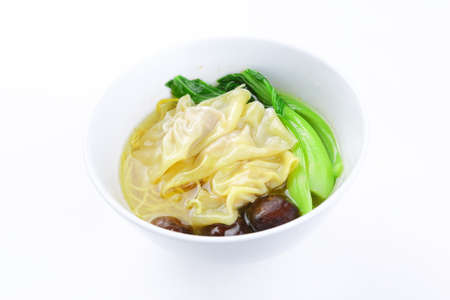 Cantonese wonton noodle soupの写真素材