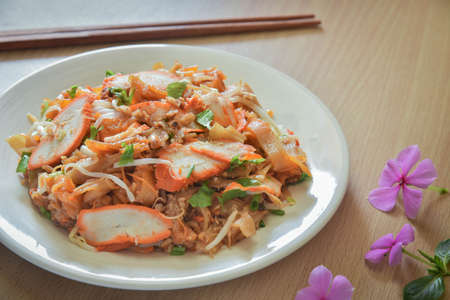 Thai food that is delicious and easy to eat is Pad Thai.の写真素材