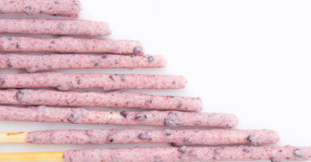 blueberry pretzel snack sticks isolatedの写真素材