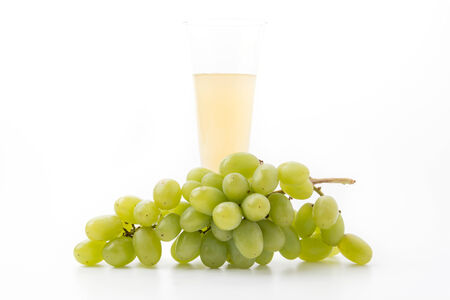 white grapes juice isolated on white backgroundの写真素材