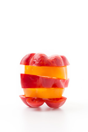 Sweet peppers isolated on white backgroundの写真素材