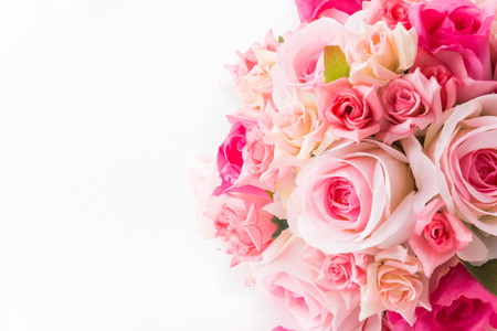 rose bouquet flower isolated on white backgroundの写真素材