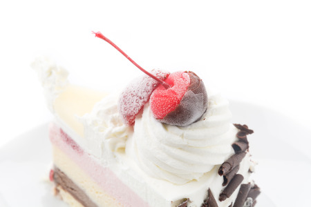 ice-cream cake isolated on white backgroundの写真素材