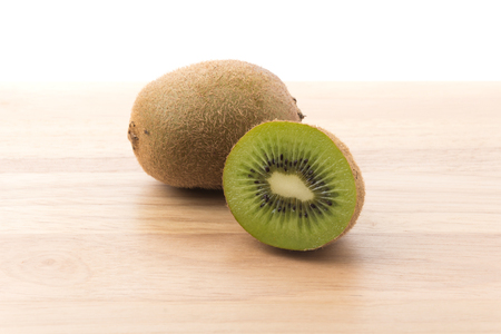 Kiwi fruit isolated on white backgroundの写真素材