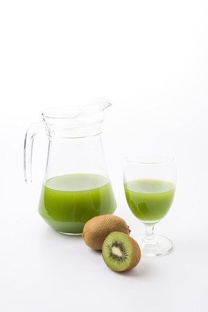 Kiwi fruit and kiwi juiceの写真素材