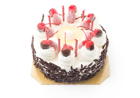 ice-cream cake isolated on white backgroundの写真素材