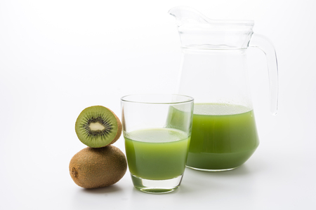 Kiwi fruit and kiwi juiceの写真素材