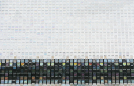 Seamless blue glass tiles texture background,window, kitchen or bathroom conceptの写真素材
