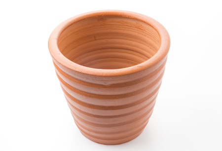 The flowerpot made from baked clayの写真素材