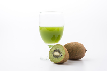 Kiwi fruit and kiwi juiceの写真素材