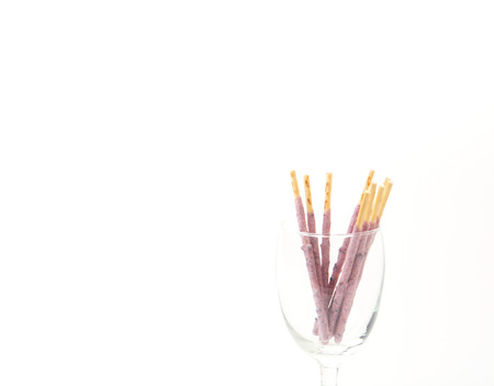 blueberry pretzel snack sticks isolatedの写真素材