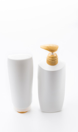 Gel, Foam Or Liquid Soap Plastic Bottle White.の写真素材