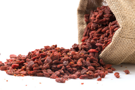 goji berries isolates on white backgroundの写真素材