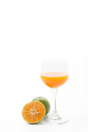 orange juice isolated on white backgroundの写真素材