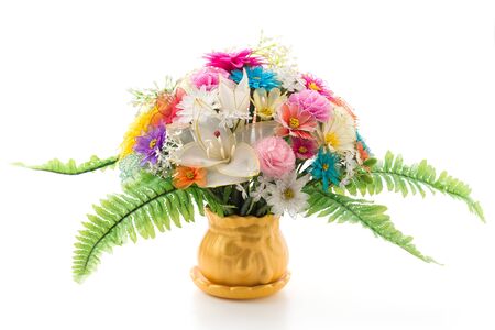 Bouquet flowers isolated on white backgroundの写真素材