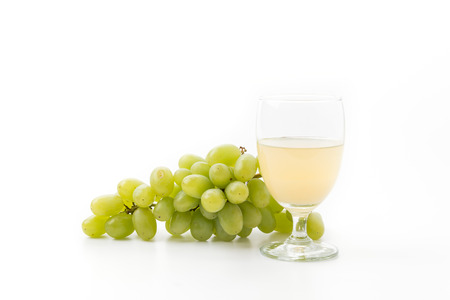 white grapes juice isolated on white backgroundの写真素材