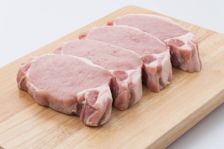 raw meat pork steakの写真素材