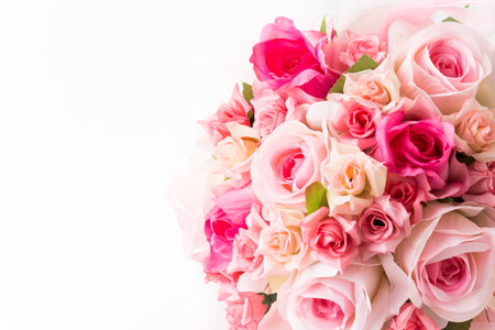rose bouquet flower isolated on white backgroundの写真素材