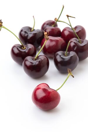 cherry berry isolated on white backgroundの写真素材
