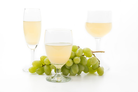 white grapes juice isolated on white backgroundの写真素材