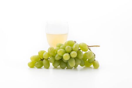 white grapes juice isolated on white backgroundの写真素材
