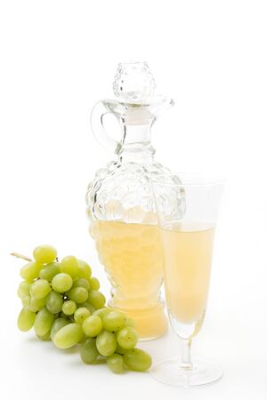 white grapes juice isolated on white backgroundの写真素材