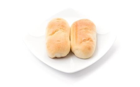 Bread butter isolated on white backgroundの写真素材
