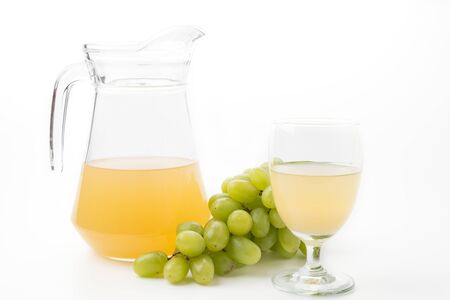 white grapes juice isolated on white backgroundの写真素材