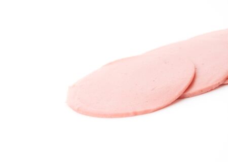 baloney sausage isolated on white background