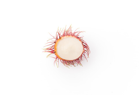 Fresh rambutan isolated on white backgroundの写真素材