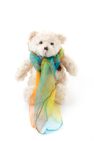 Toy teddy bear on backgroundの写真素材