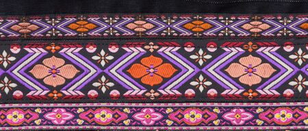thai silk fabric pattern backgroundの写真素材