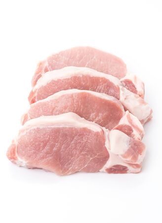 raw meat pork steak isolatedの写真素材