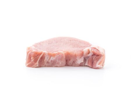 raw meat pork steak isolatedの写真素材