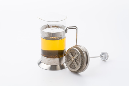 teapot isolated on white backgroundの写真素材