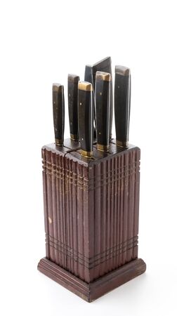 Knife block, isolated on white background.の写真素材