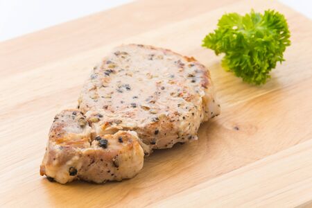 Pork steak with spicy pepperの写真素材
