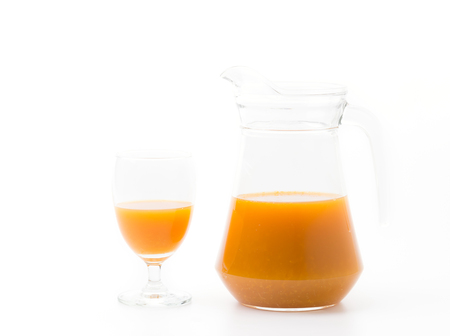 orange juice isolated on white backgroundの写真素材