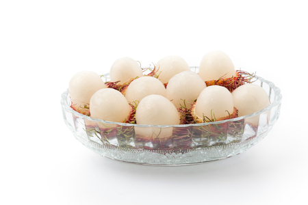 Fresh rambutan isolated on white backgroundの写真素材
