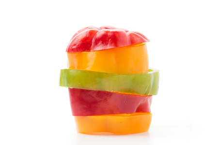Sweet peppers isolated on white backgroundの写真素材