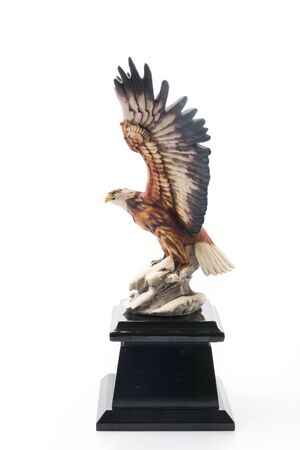 Eagle trophy isolated on white backgroundの写真素材