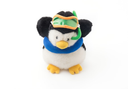 Toy Penguin With Snorkelの写真素材