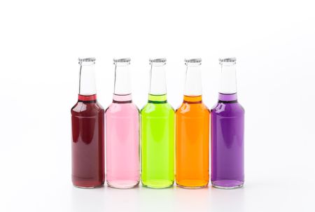 fruit wines isolated on white backgroundの写真素材