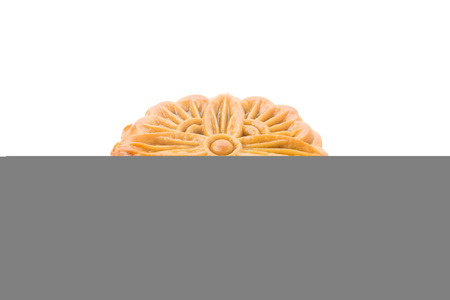 moon cake isolated on white backgroundの写真素材