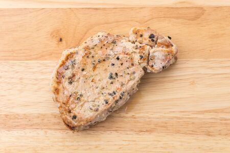 Pork steak with black pepperの写真素材