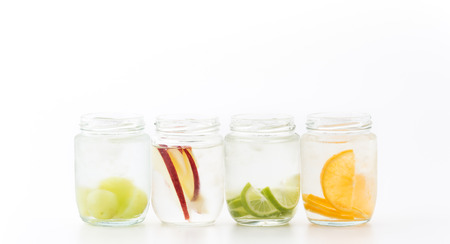 infused water isolated on white backgroundの写真素材