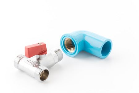 faucet isolated on white backgroundの写真素材