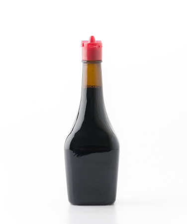 sauce bottle on white backgroundの写真素材
