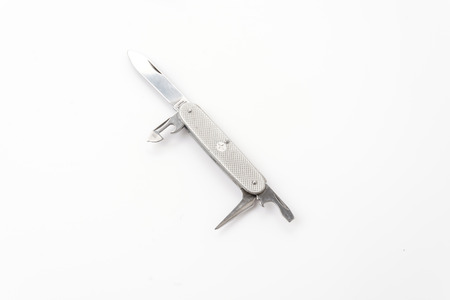 pocket knife isolated on white backgroundの写真素材