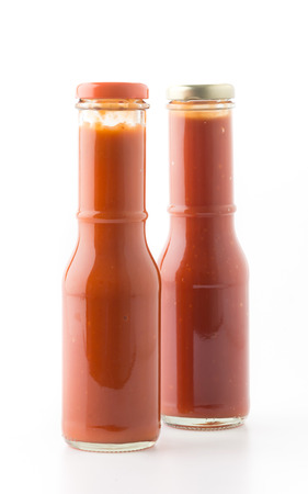 sauce bottle on white backgroundの写真素材